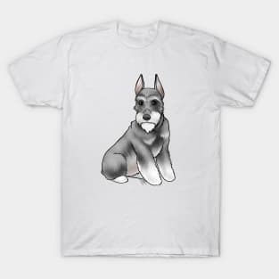 Dog - Miniature Schnauzer - Salt and Pepper Cropped T-Shirt